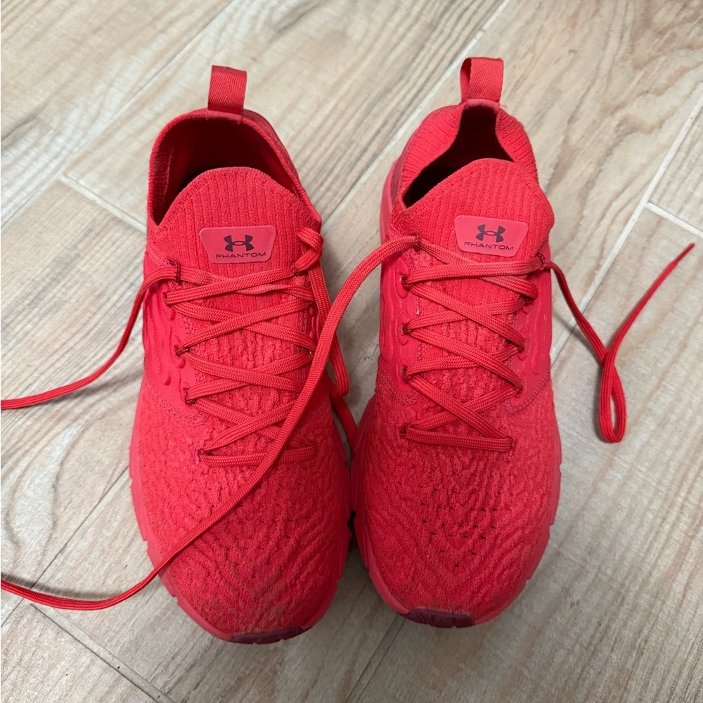 Under Armour Red Knit Running Sneakers